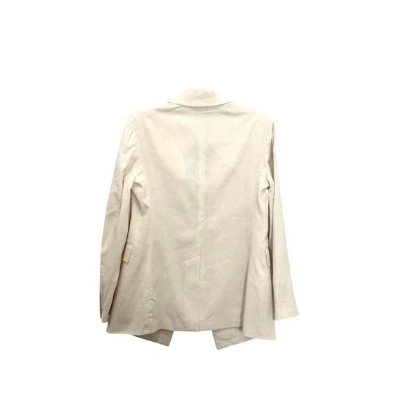Theory Etiennette Elongated Stretch Linen Blazer in Bone - Picture 9 of 11